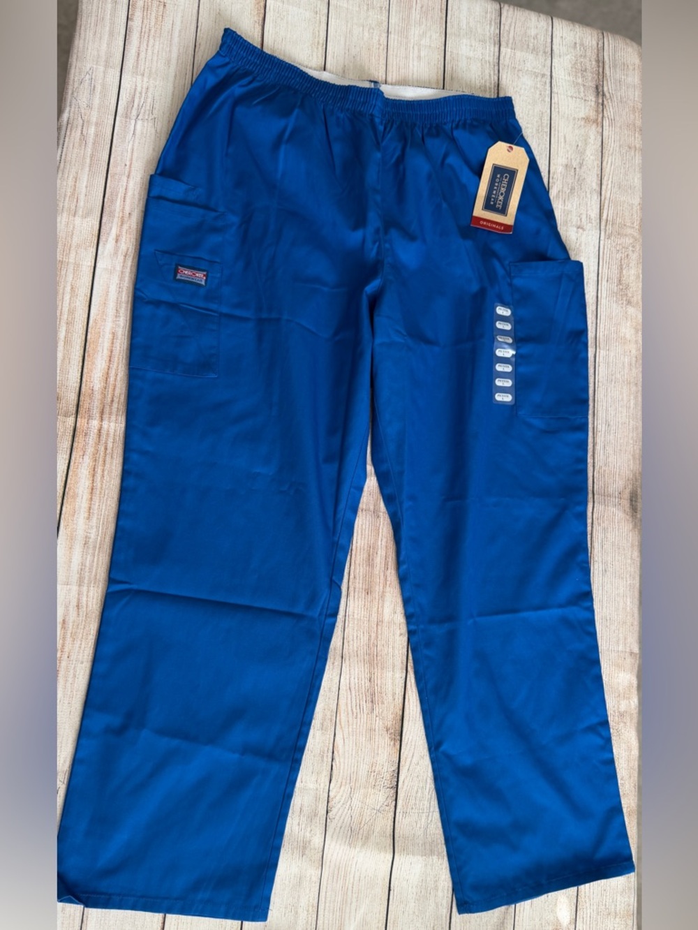 Cherokee Workwear Royal Blue Cargo Scrub Pants Women’s Petite Large Style 4200P